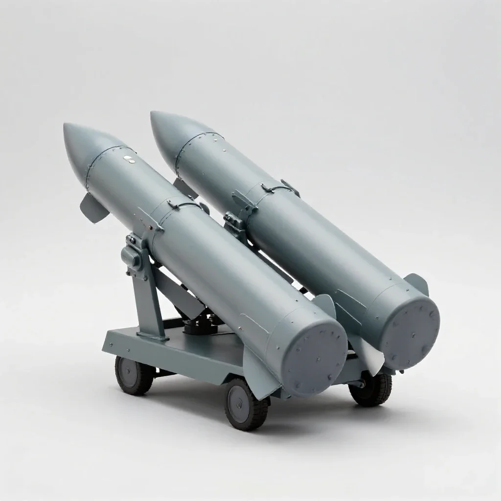 Surface-to-air missile system isolated on a white background