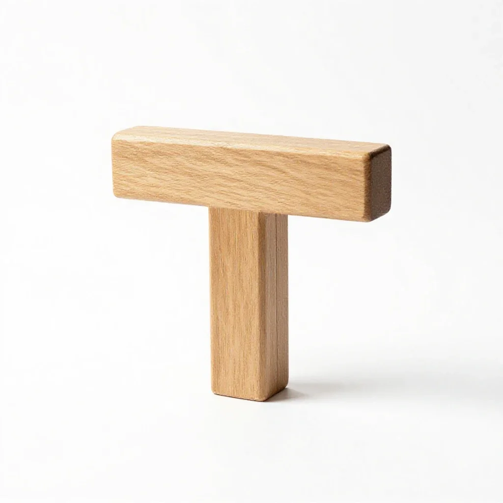 Tee hinge isolated on a white background