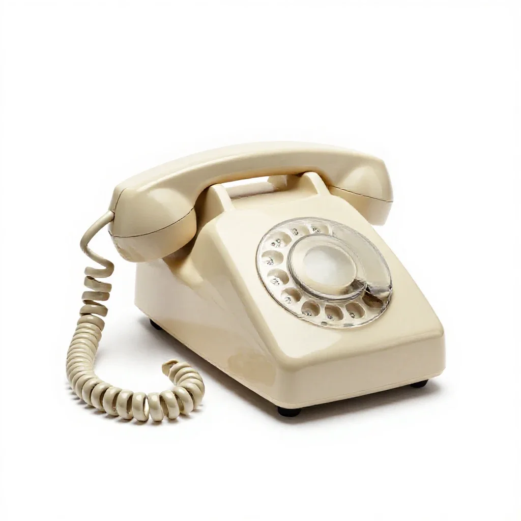 Telephone line isolated on a white background