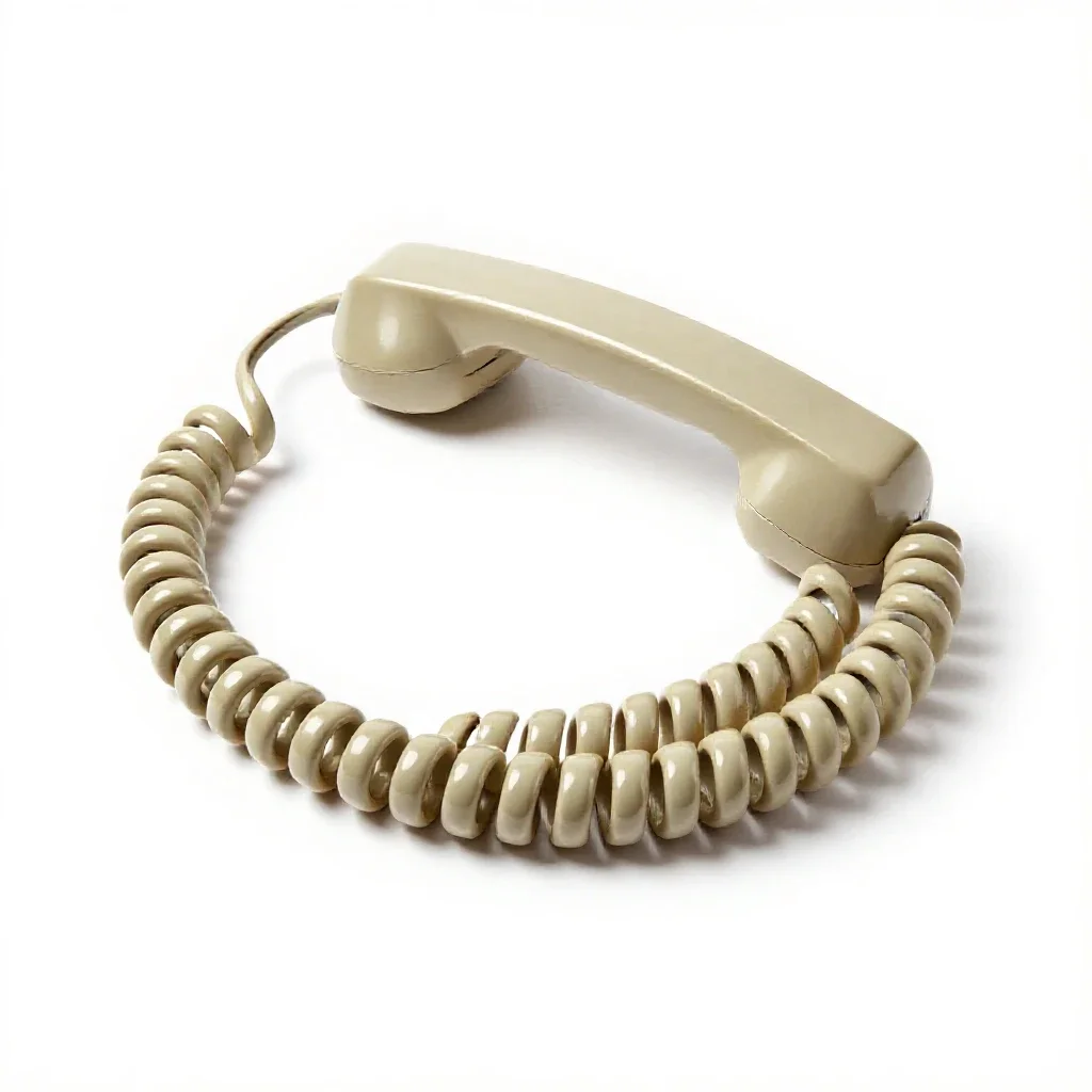 Telephone wire isolated on a white background