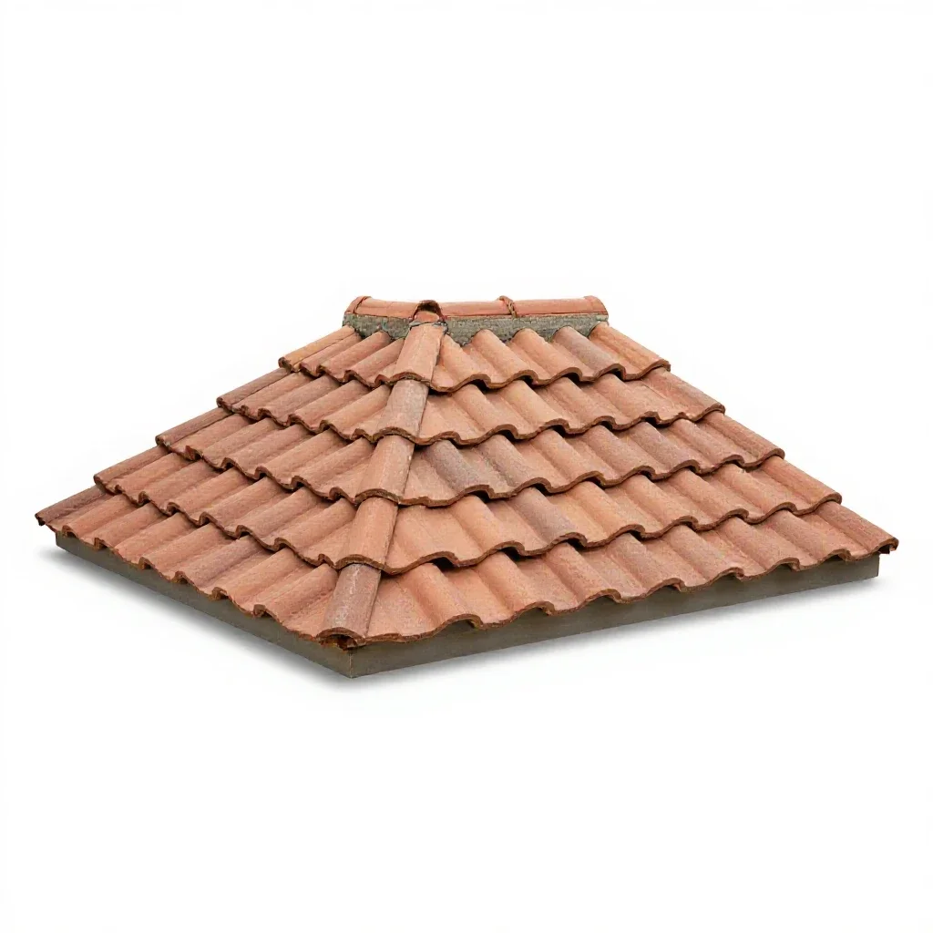 Tile roof isolated on a white background