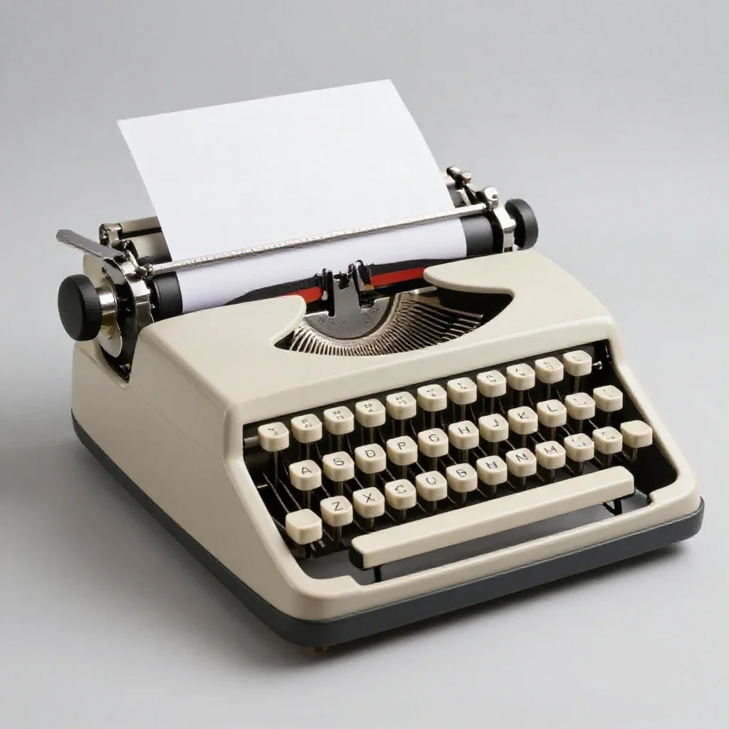 Typewriter carriage isolated on a white background