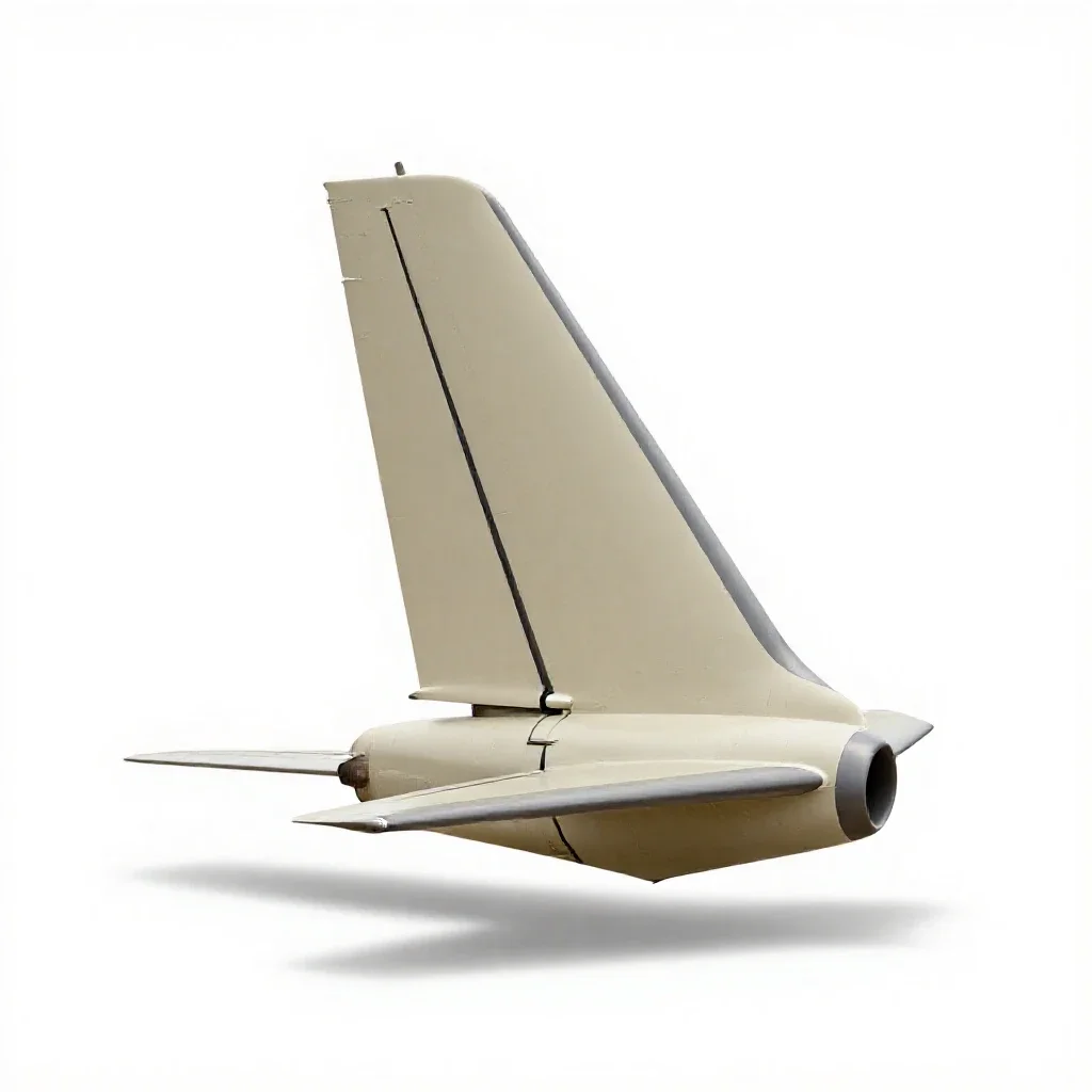 Vertical tail isolated on a white background
