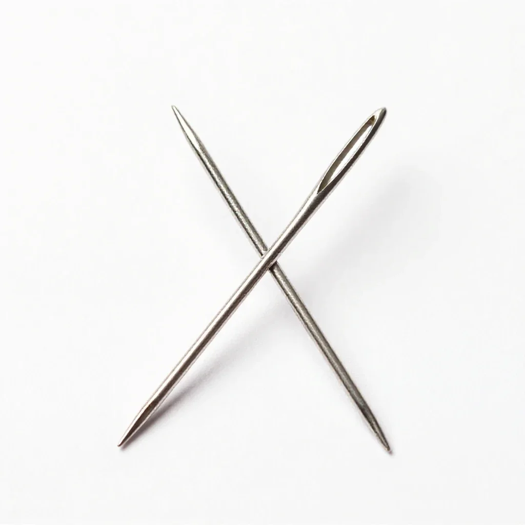 Upholstery needle isolated on a white background