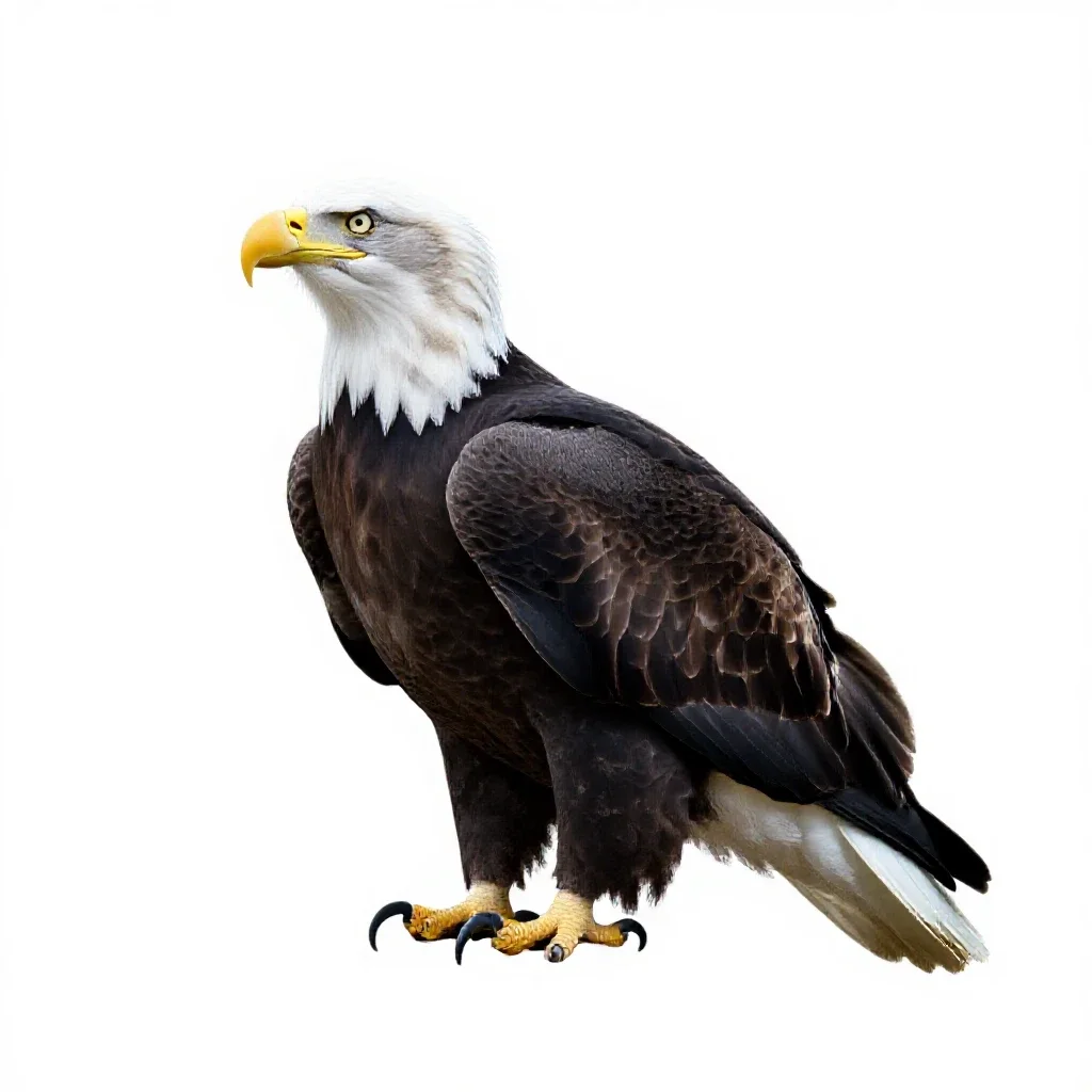 Bald eagle isolated on a white background