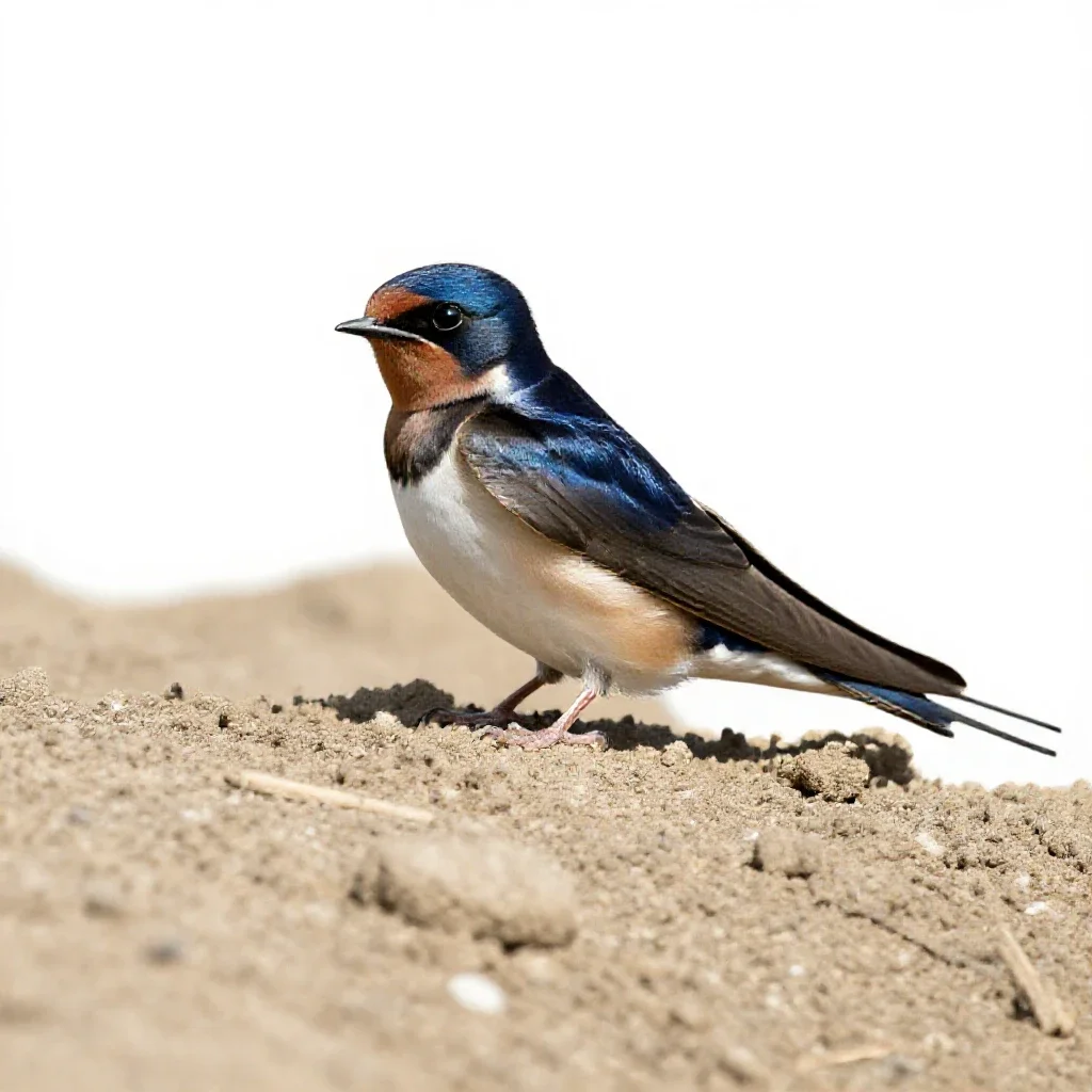 Bank martin isolated on a white background