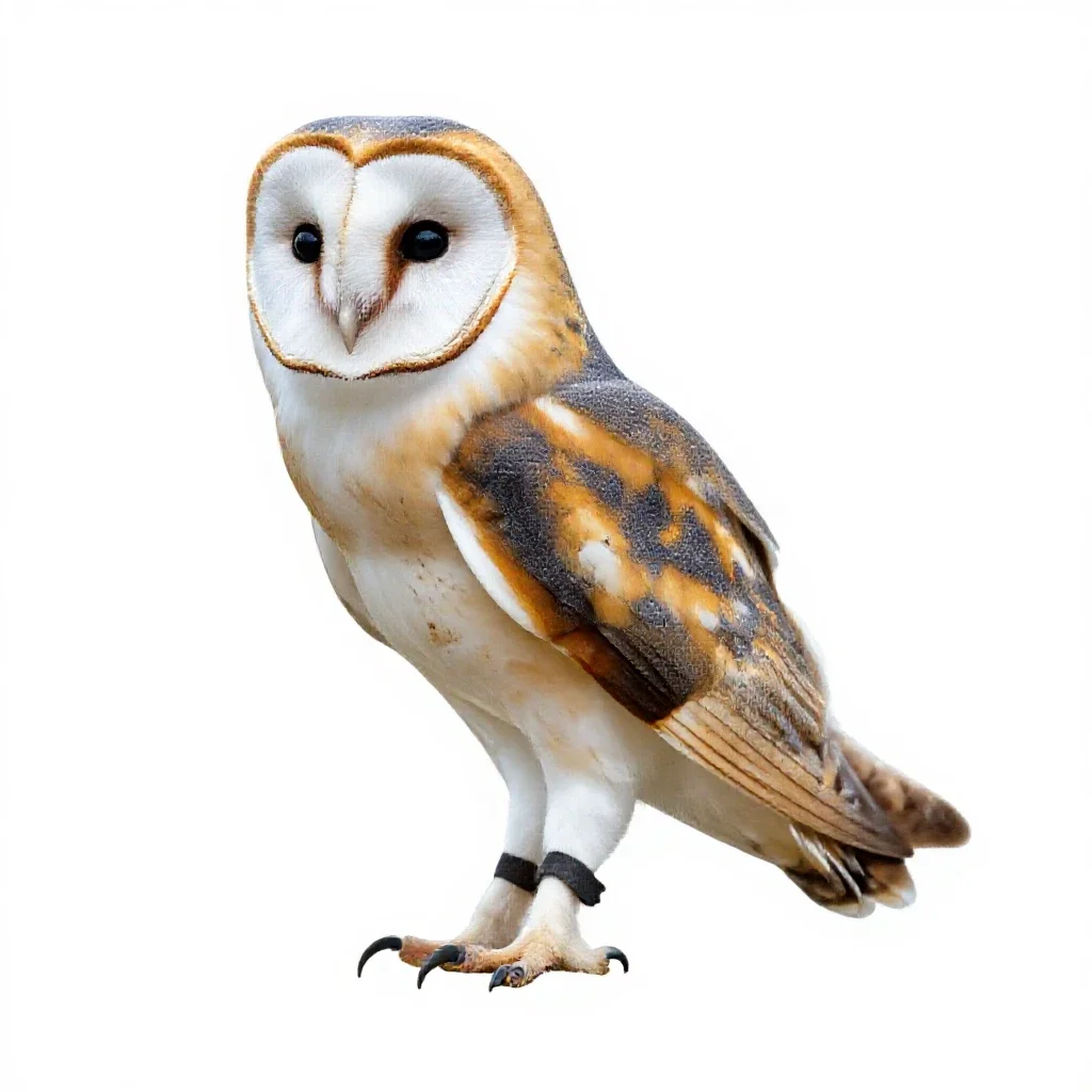 Barn owl isolated on a white background
