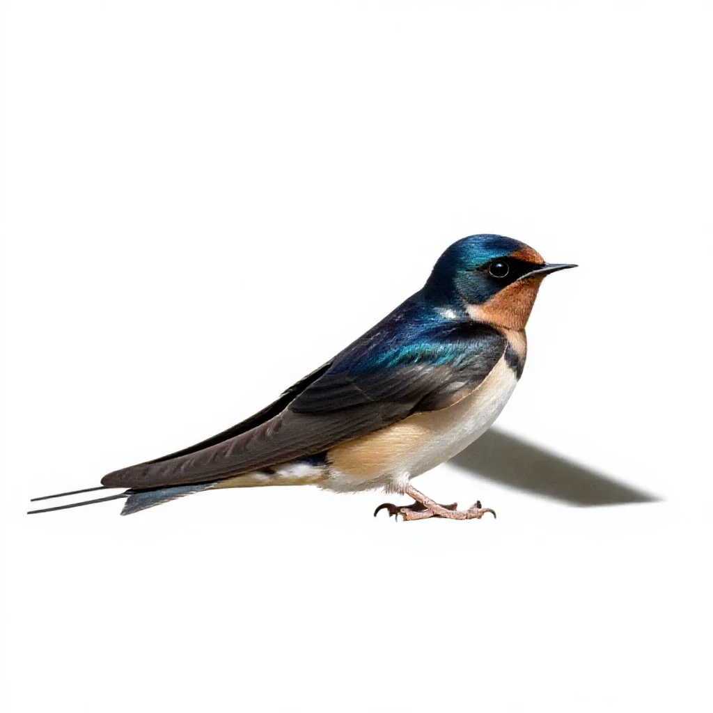 Barn swallow isolated on a white background