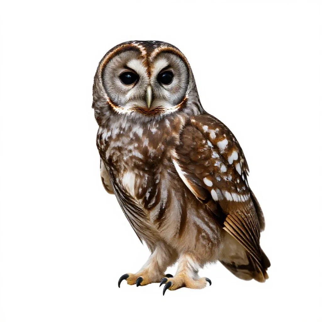 Barred owl isolated on a white background
