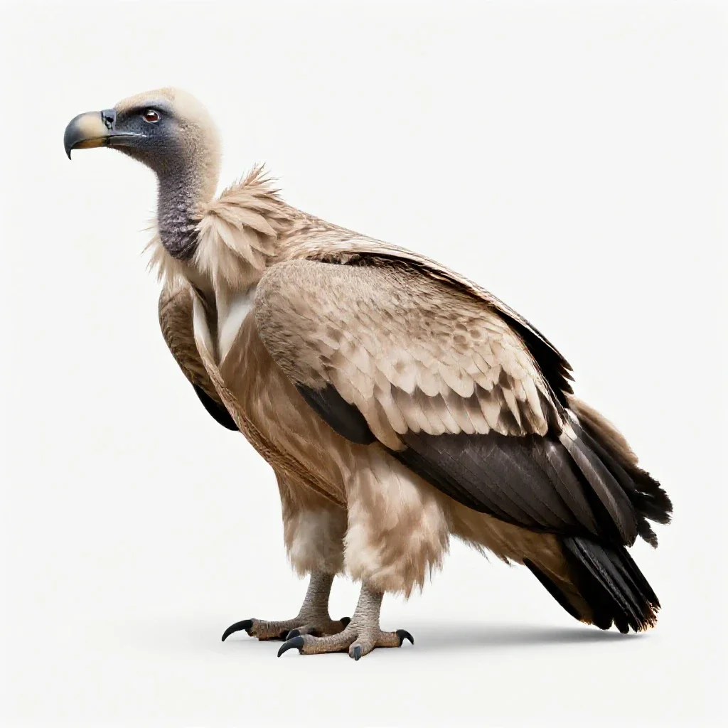 Bearded vulture isolated on a white background