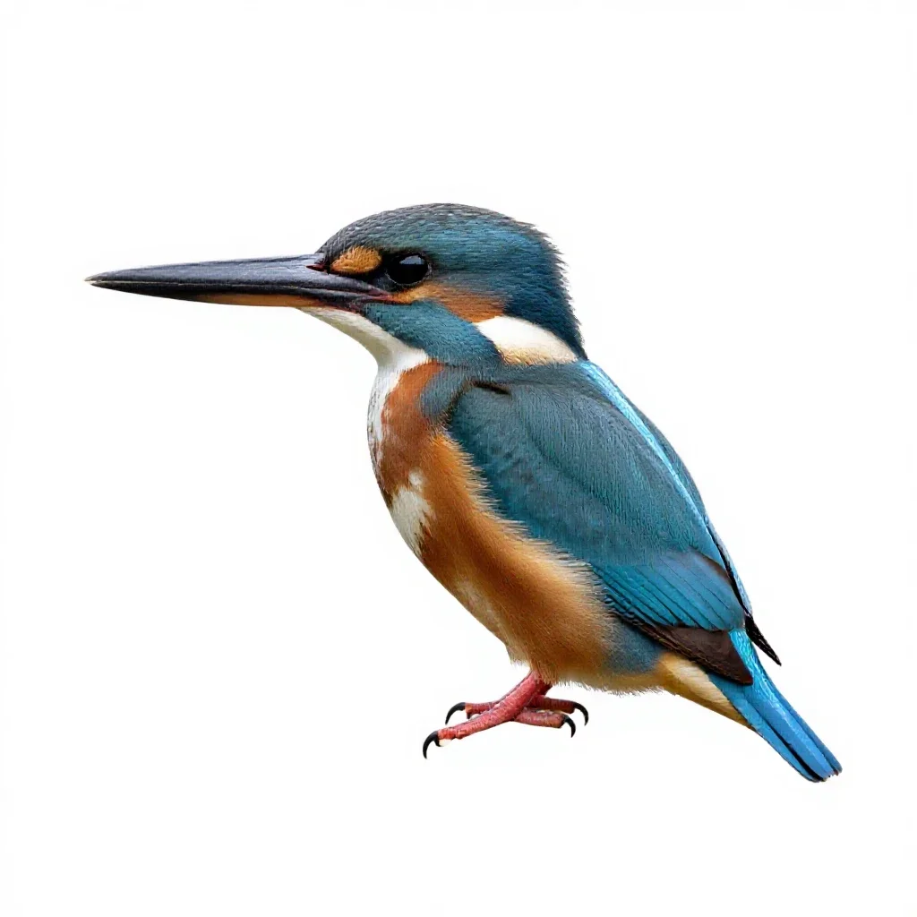Belted kingfisher isolated on a white background