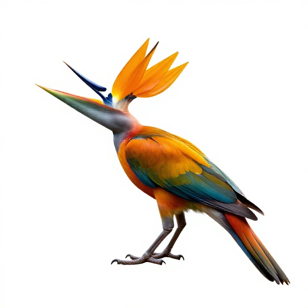 Bird of paradise isolated on a white background