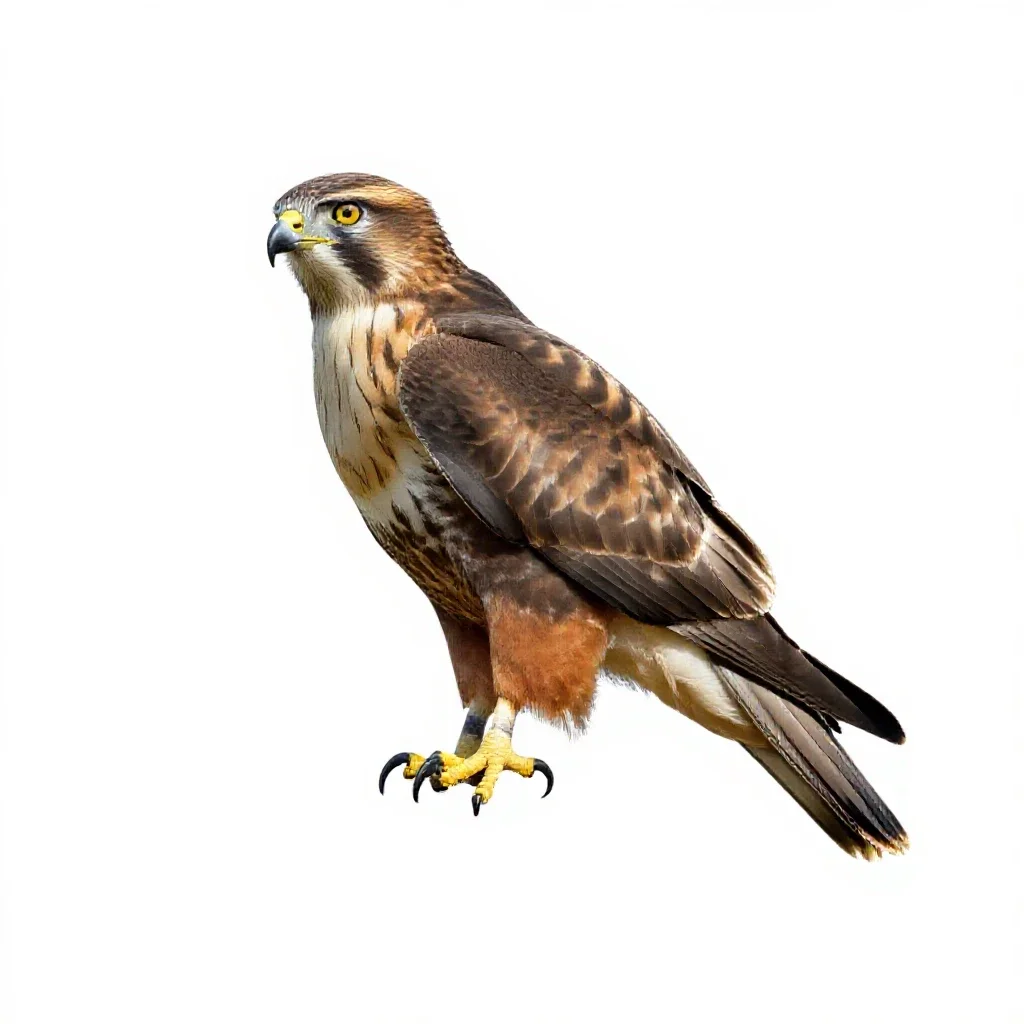 Bird of prey isolated on a white background