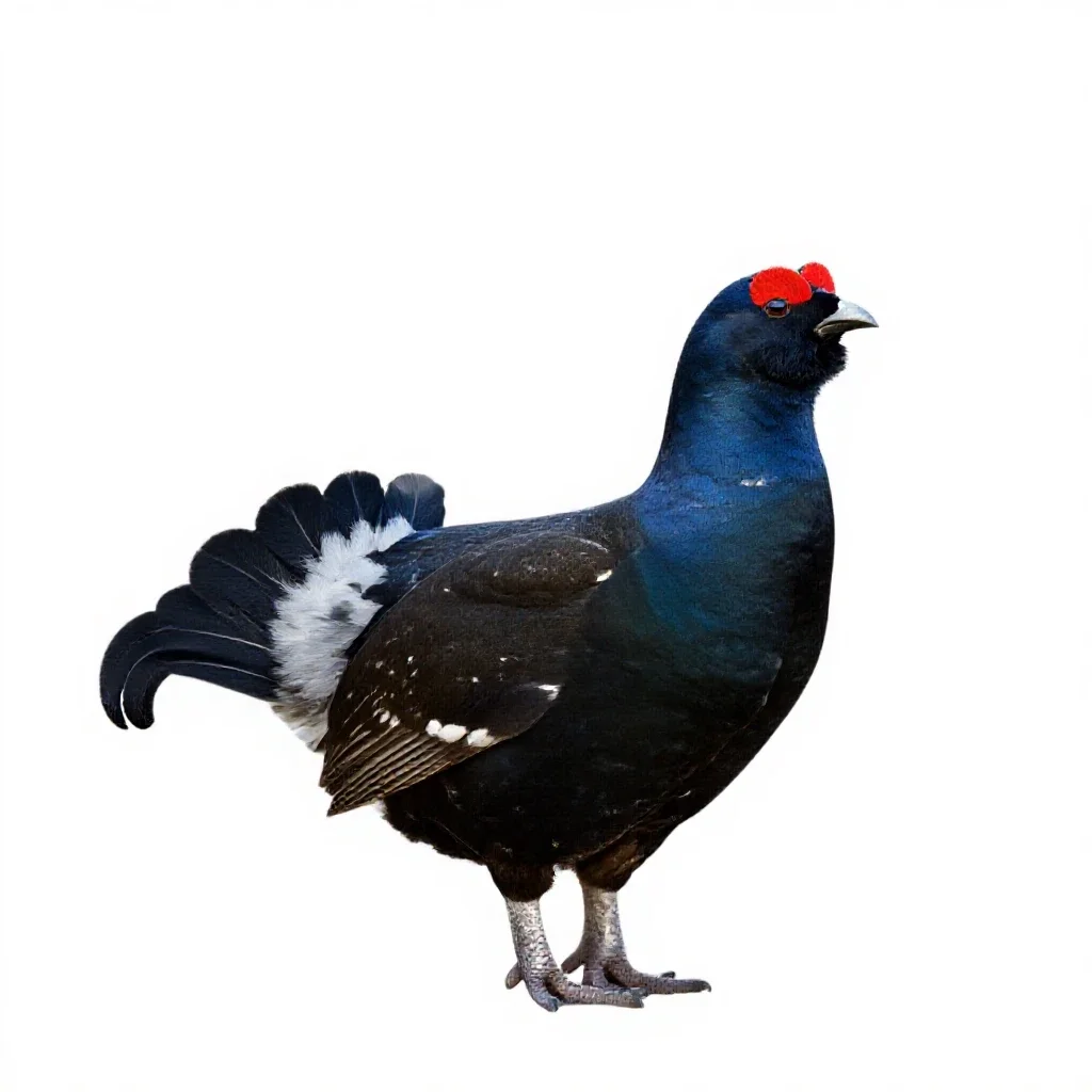 Black grouse isolated on a white background