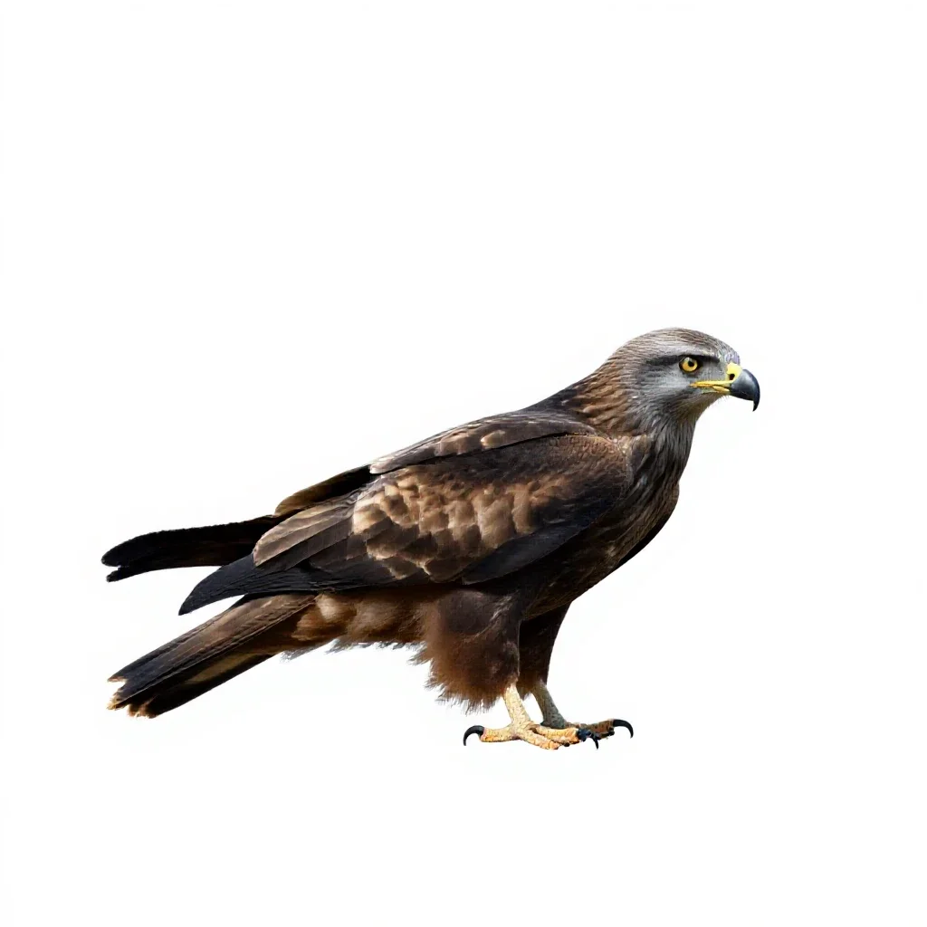 Black kite isolated on a white background