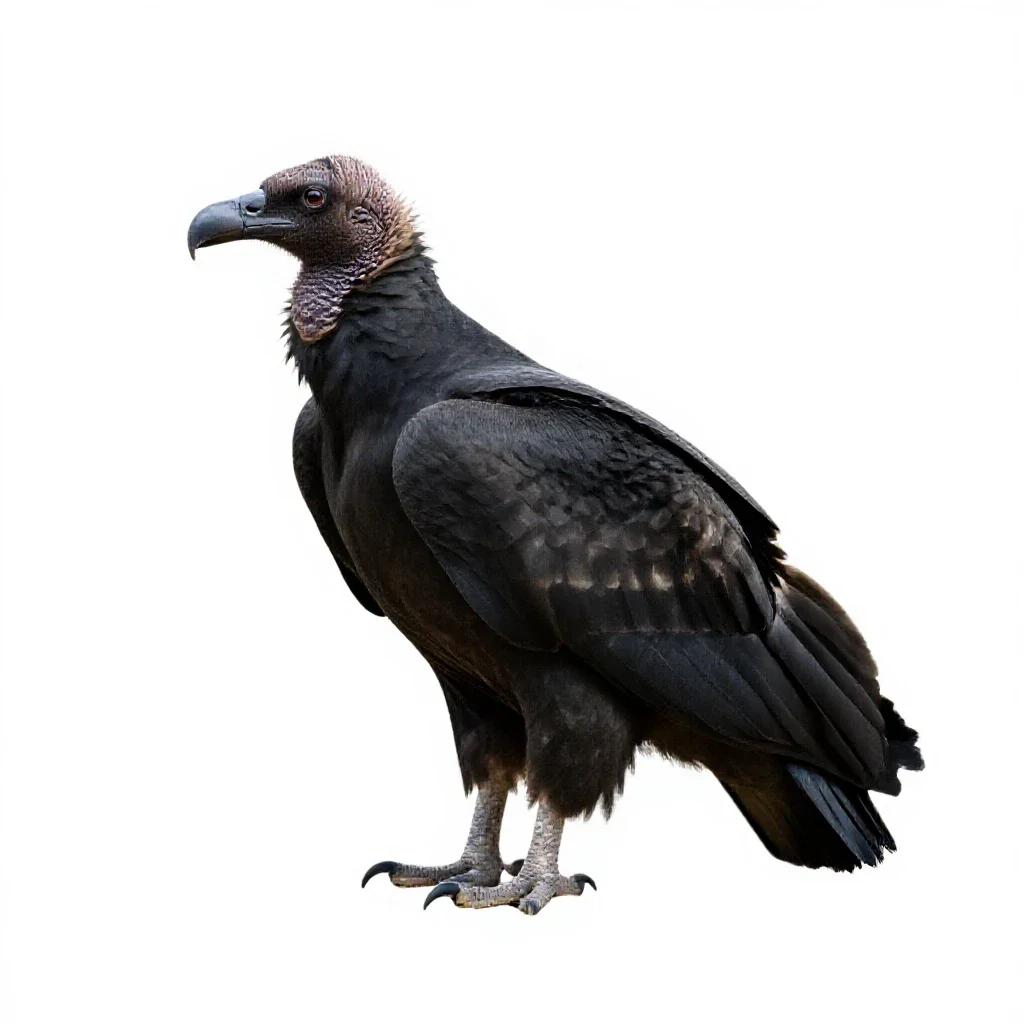 Black vulture isolated on a white background