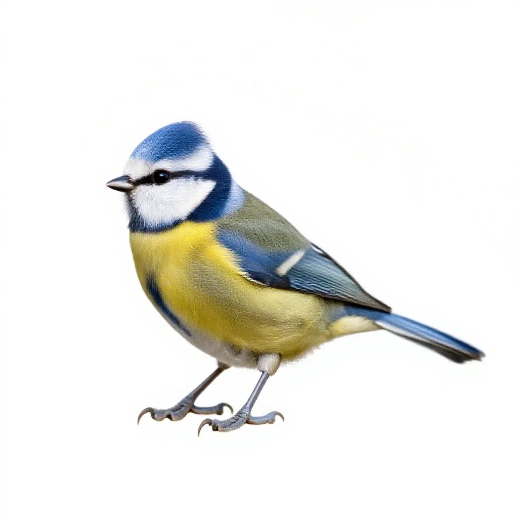Blue tit isolated on a white background