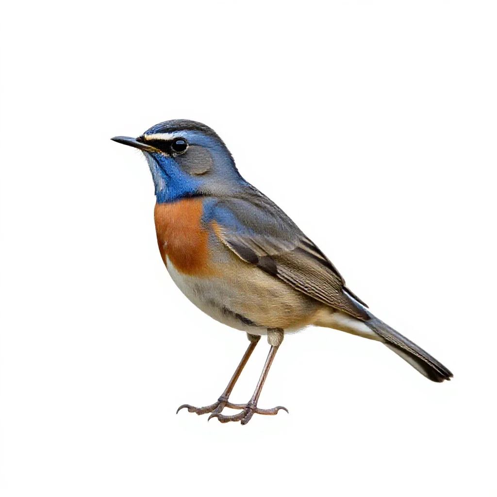 Bluethroat isolated on a white background