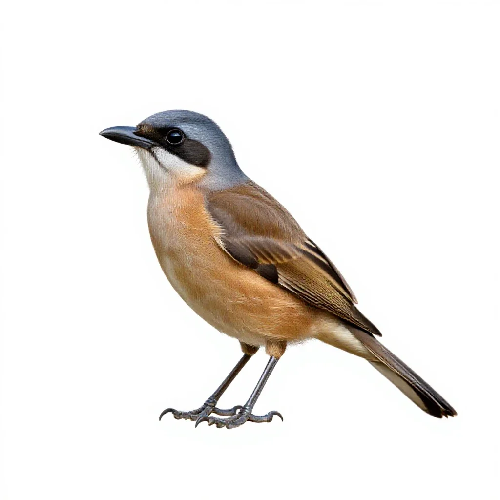 Bush shrike isolated on a white background