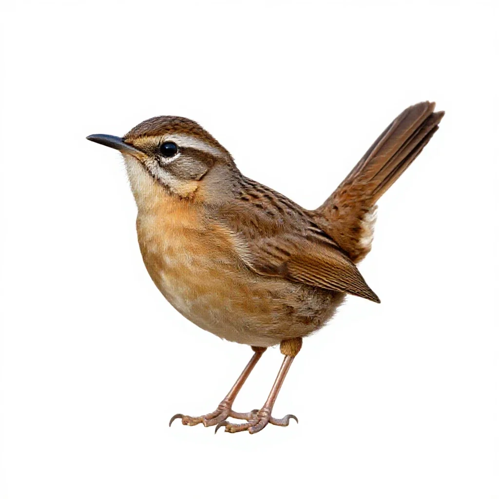 Cactus wren isolated on a white background