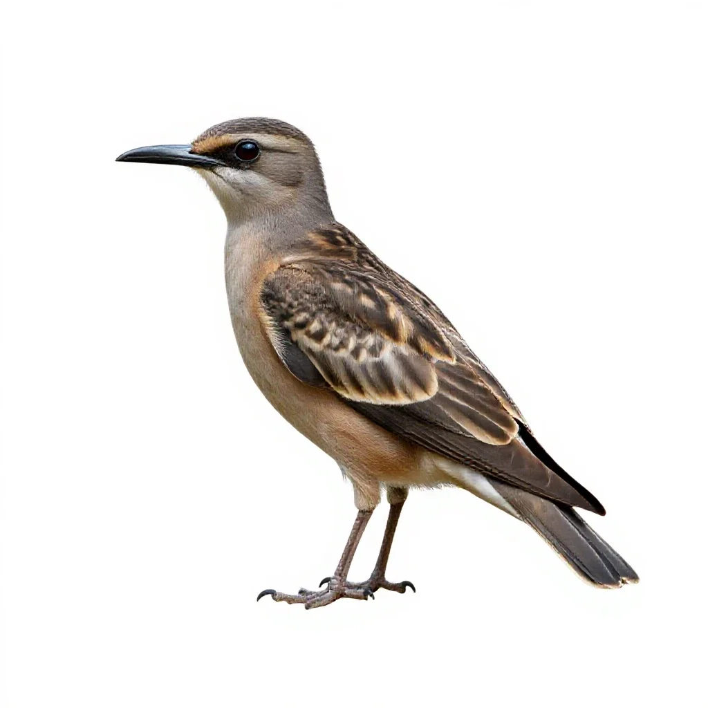 Caprimulgiform bird isolated on a white background