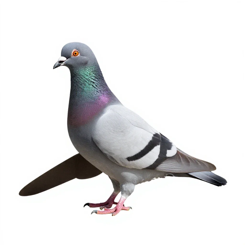 Carrier pigeon isolated on a white background