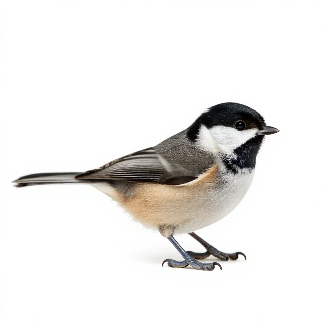Chickadee isolated on a white background