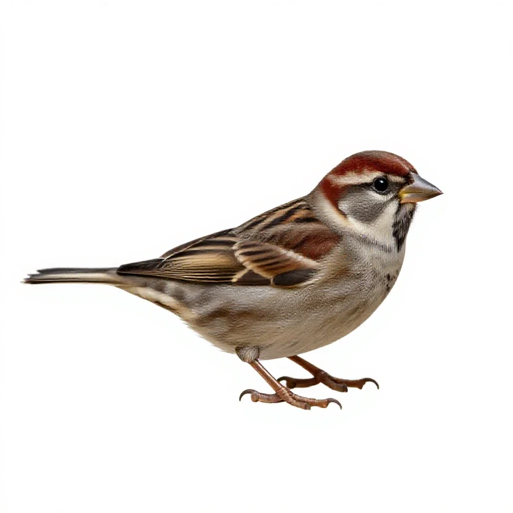 Chipping sparrow isolated on a white background