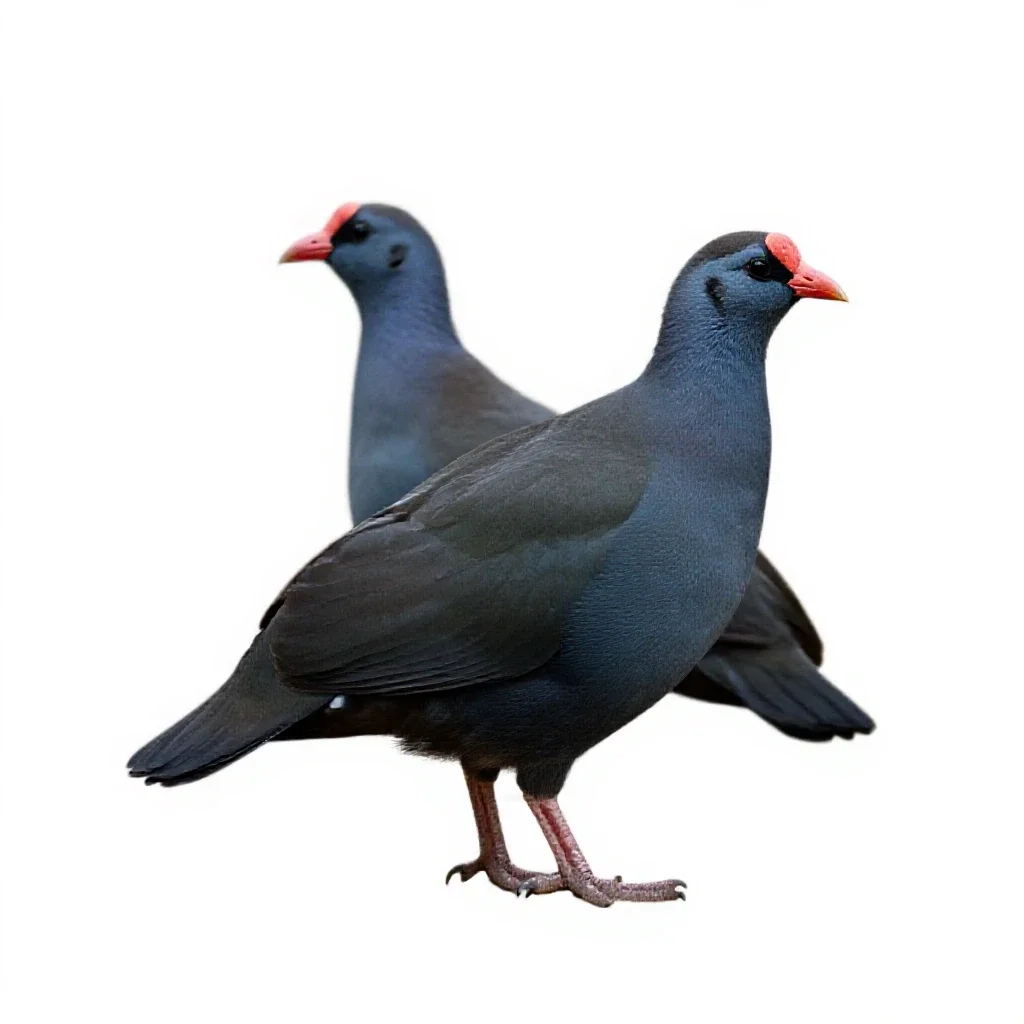 Columbiform bird isolated on a white background