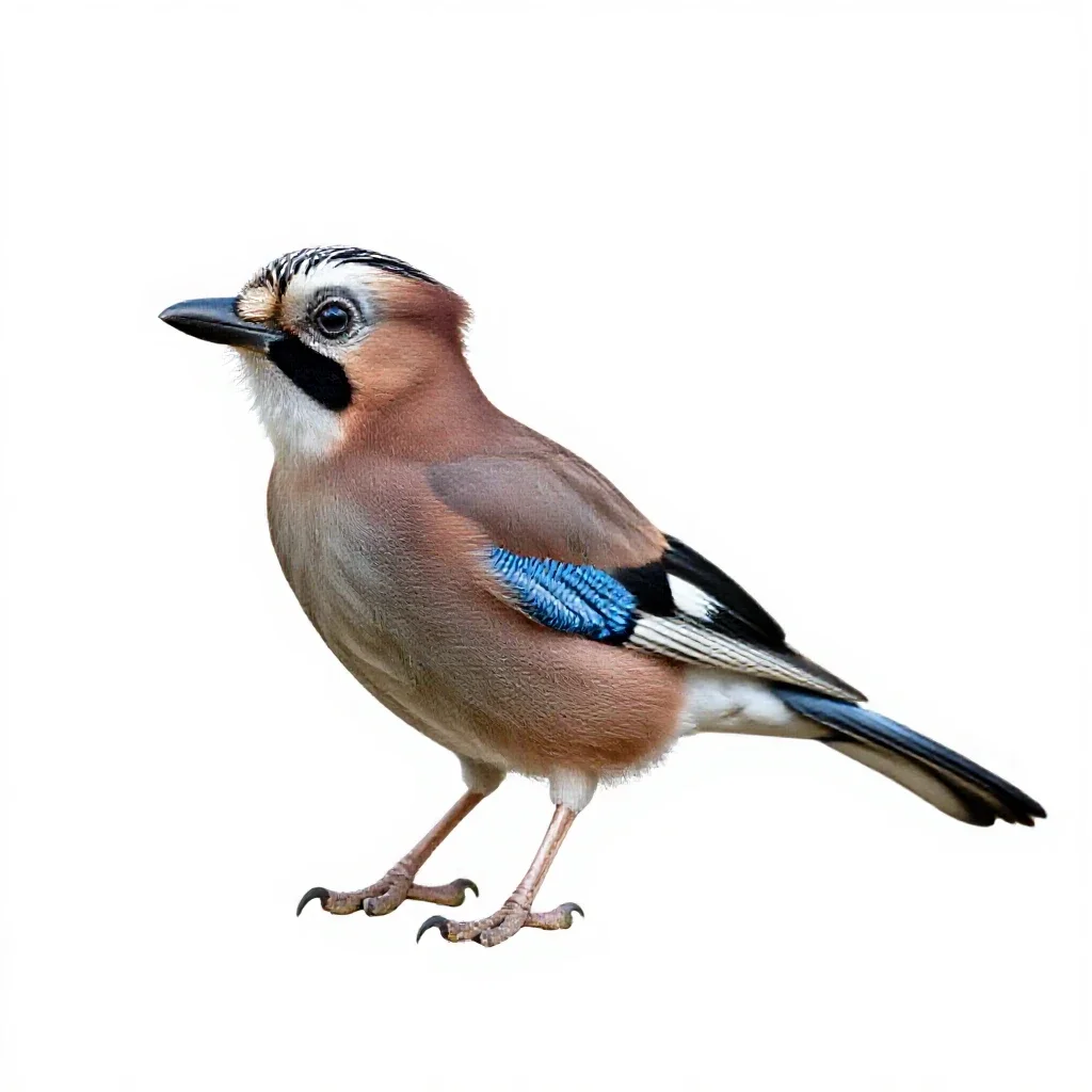 Common European jay isolated on a white background