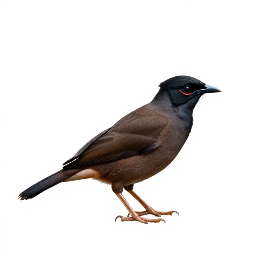 Crested myna isolated on a white background