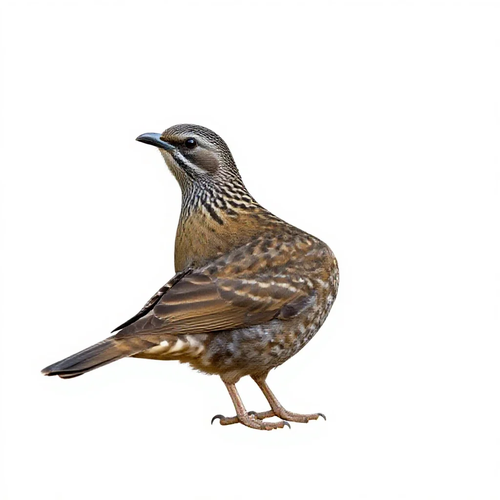 Cuculiform bird isolated on a white background