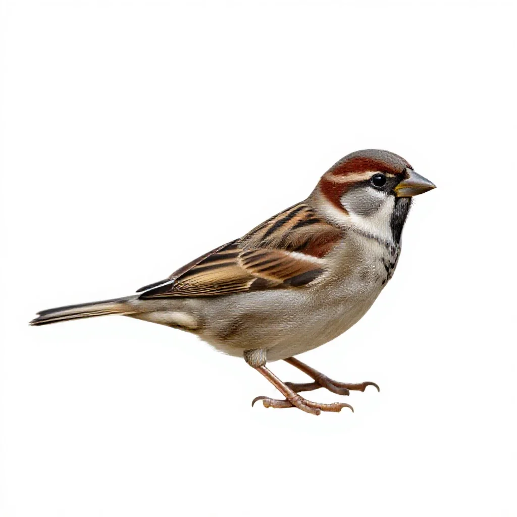 Field sparrow isolated on a white background