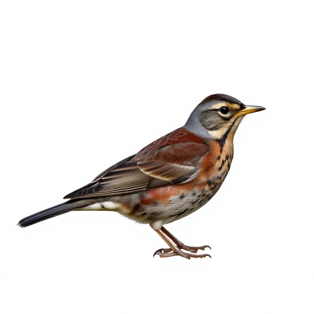 Fieldfare isolated on a white background