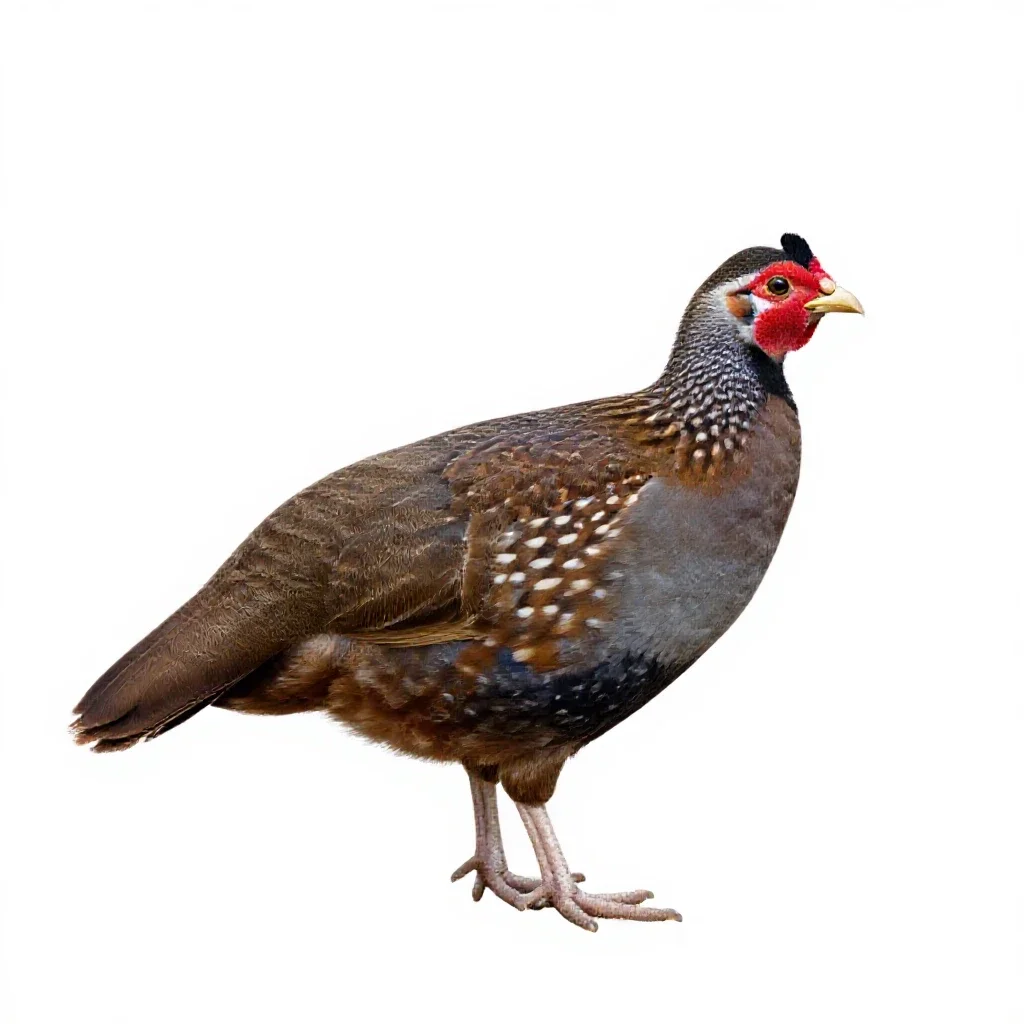 Gallinaceous bird isolated on a white background
