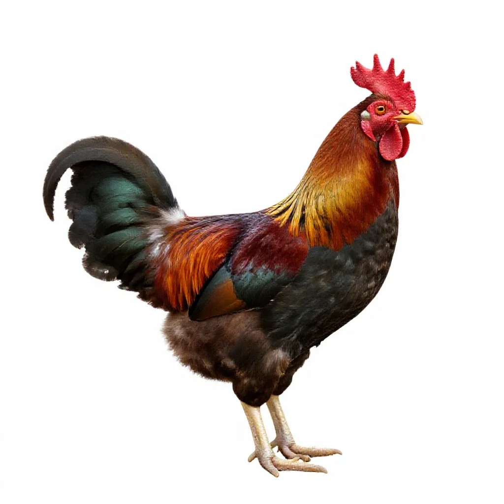 Game fowl isolated on a white background