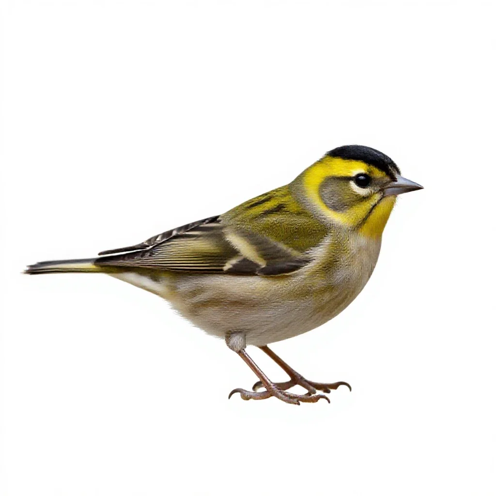 Goldcrest isolated on a white background