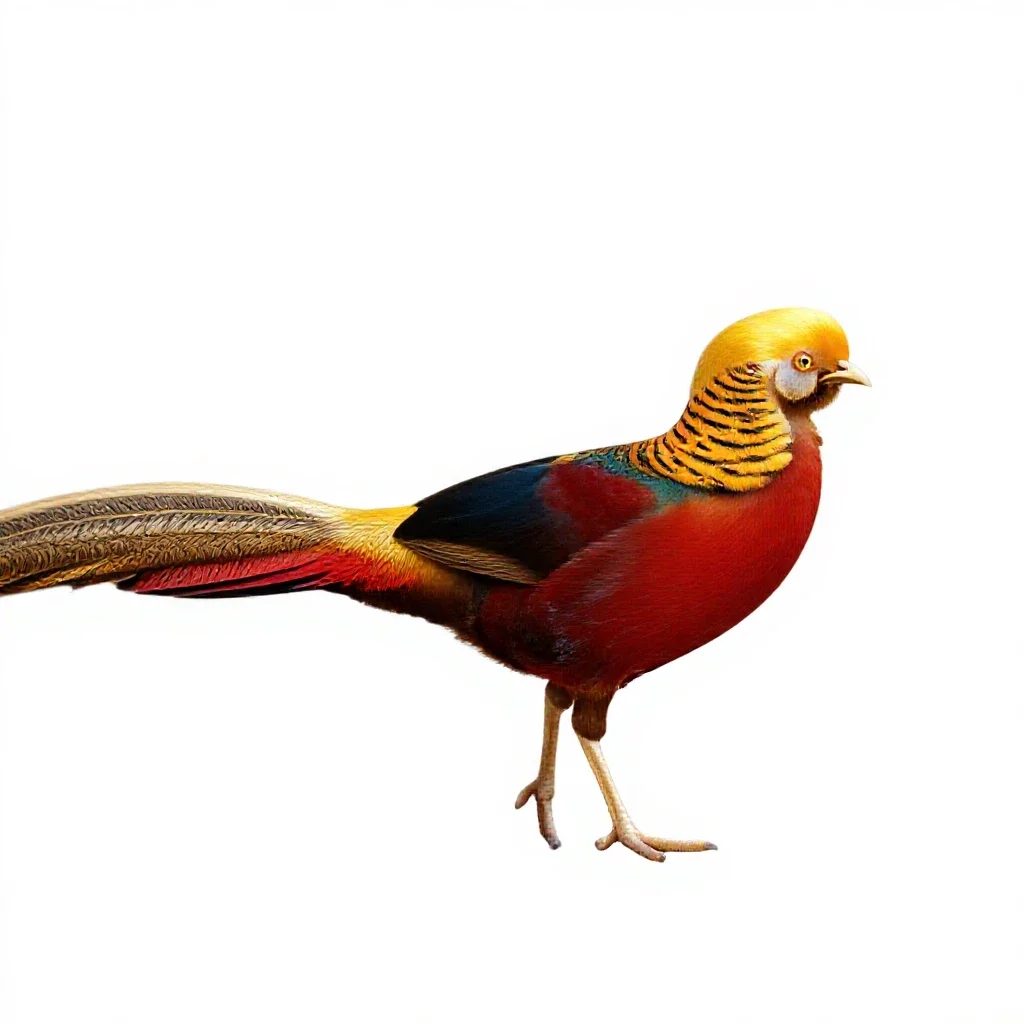 Golden pheasant isolated on a white background