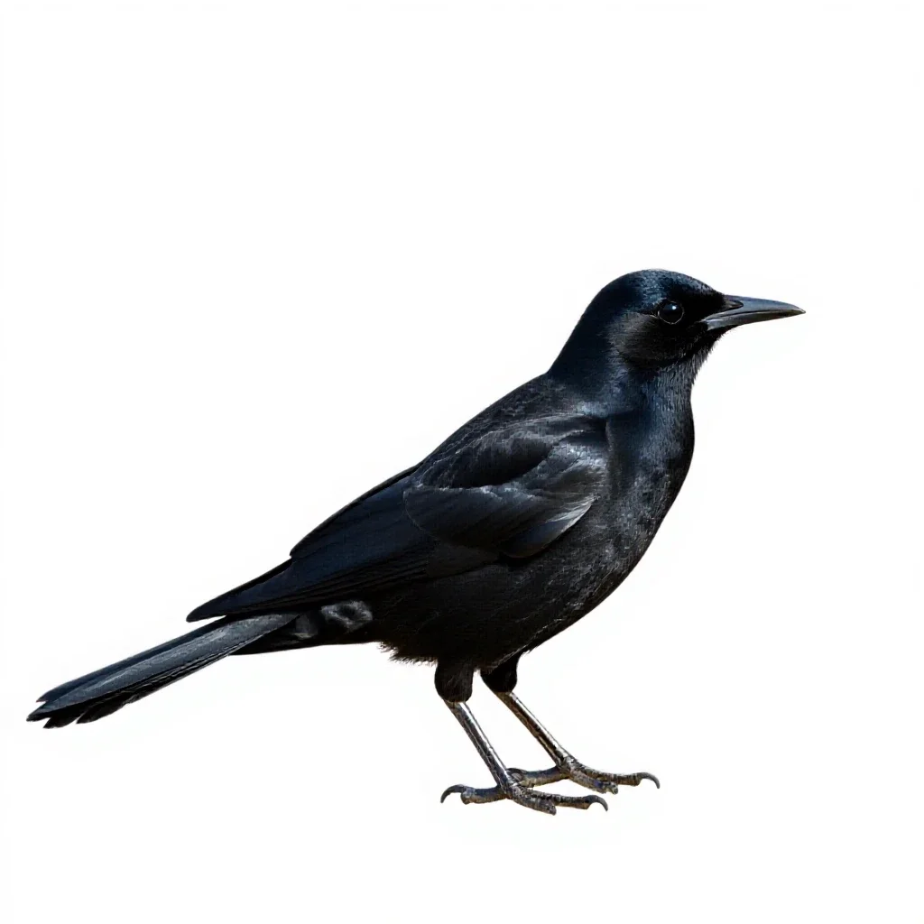 Grackle isolated on a white background