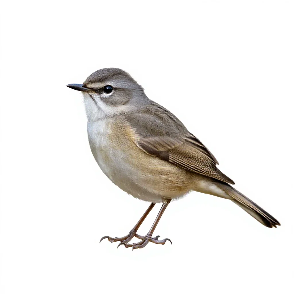 Greater whitethroat isolated on a white background