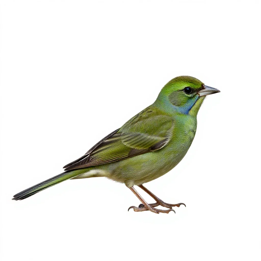 Green-tailed towhee isolated on a white background