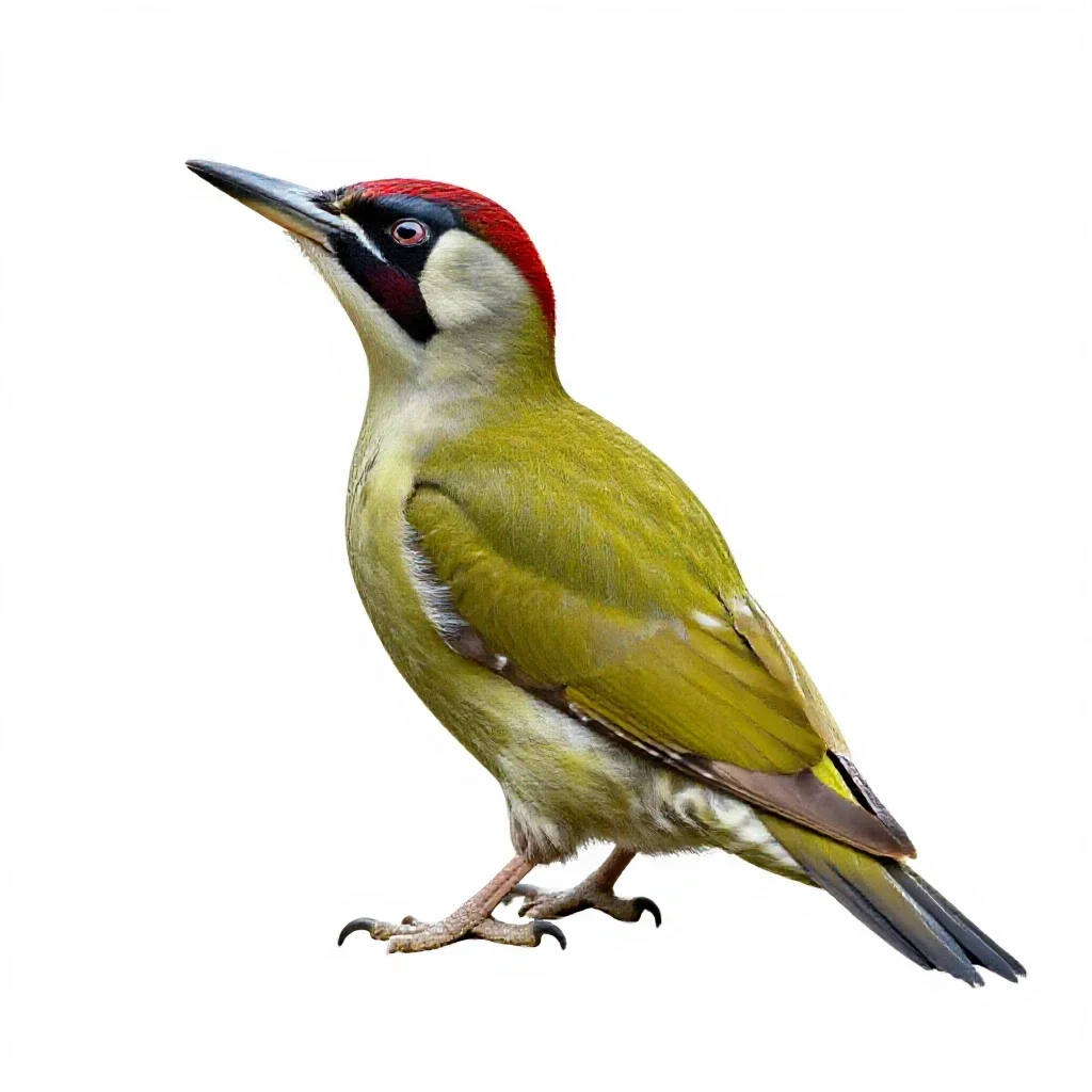 Green woodpecker isolated on a white background