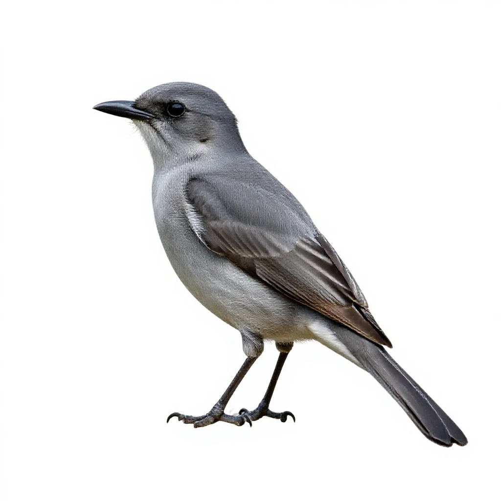 Grey kingbird isolated on a white background