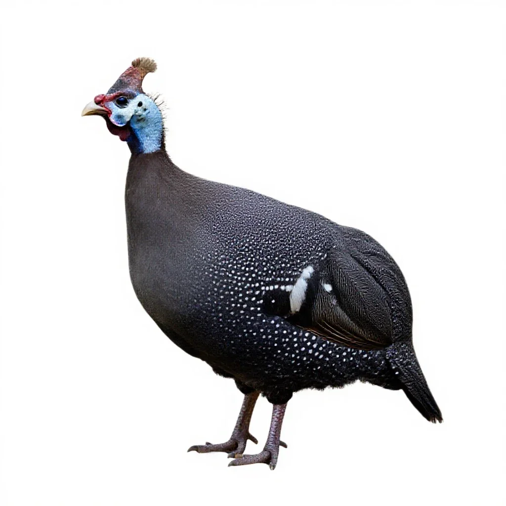 Guinea fowl isolated on a white background