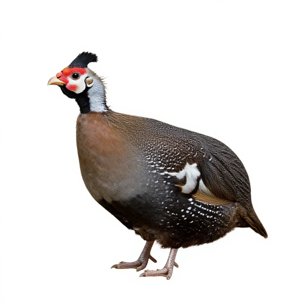 Guinea hen isolated on a white background