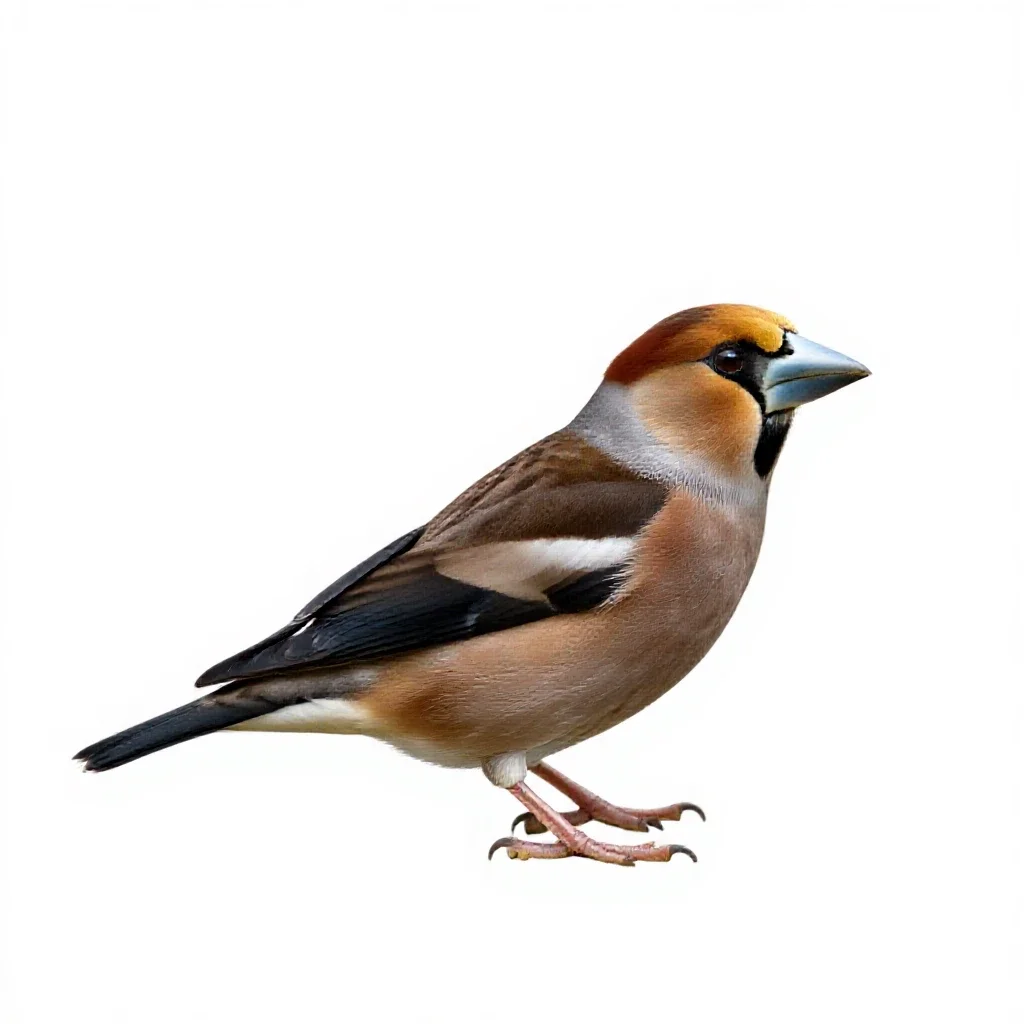 Hawfinch isolated on a white background