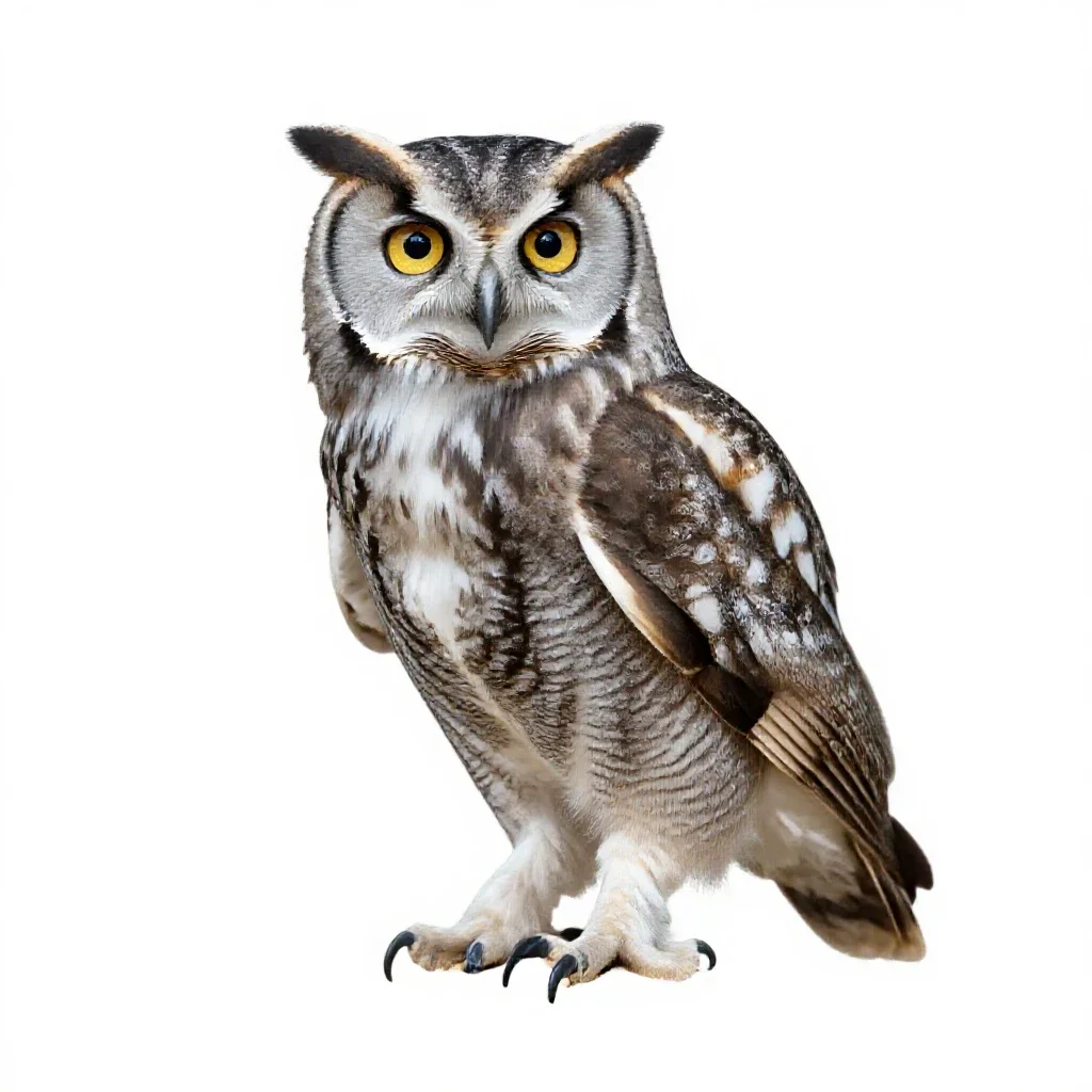 Hawk owl isolated on a white background