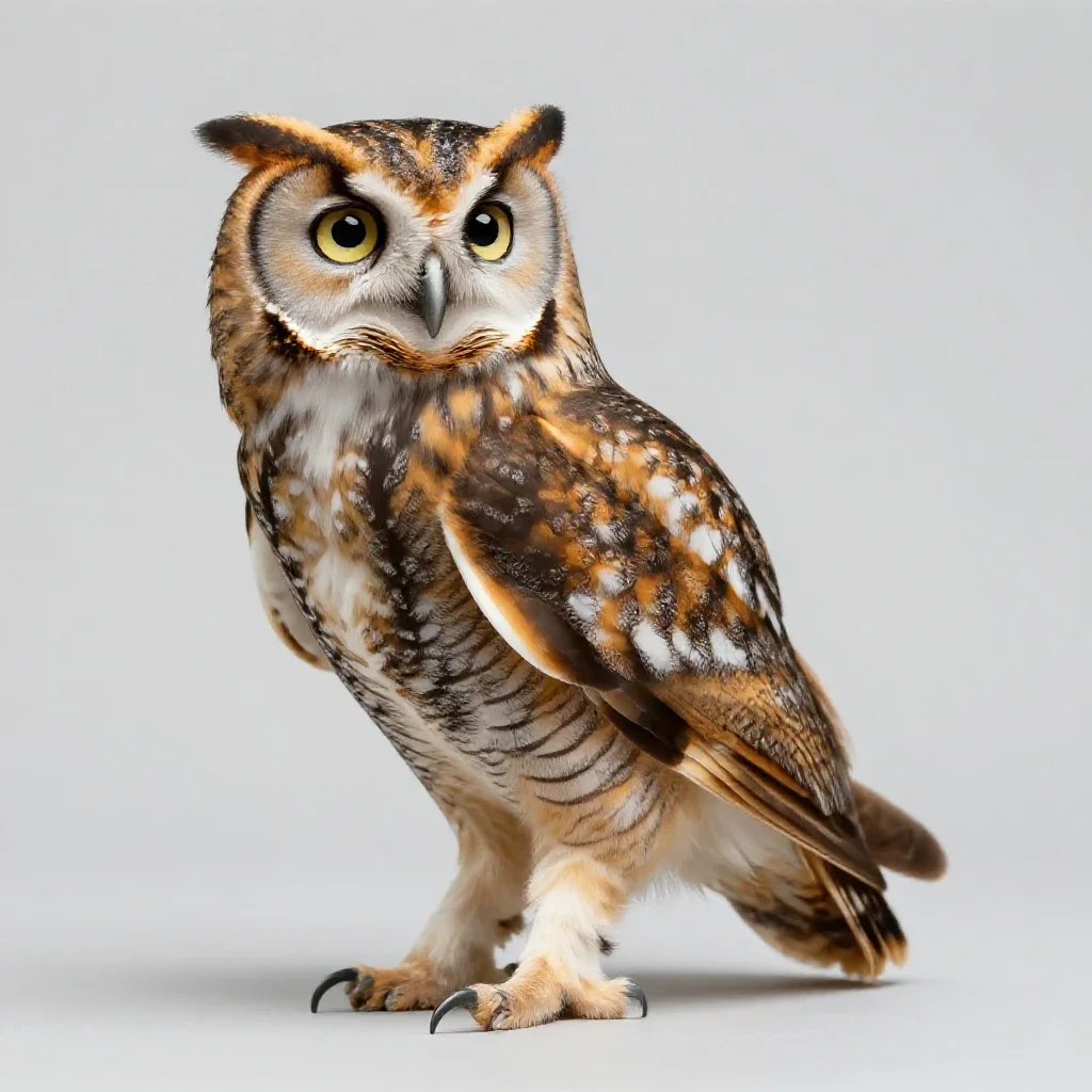 Hoot owl isolated on a white background