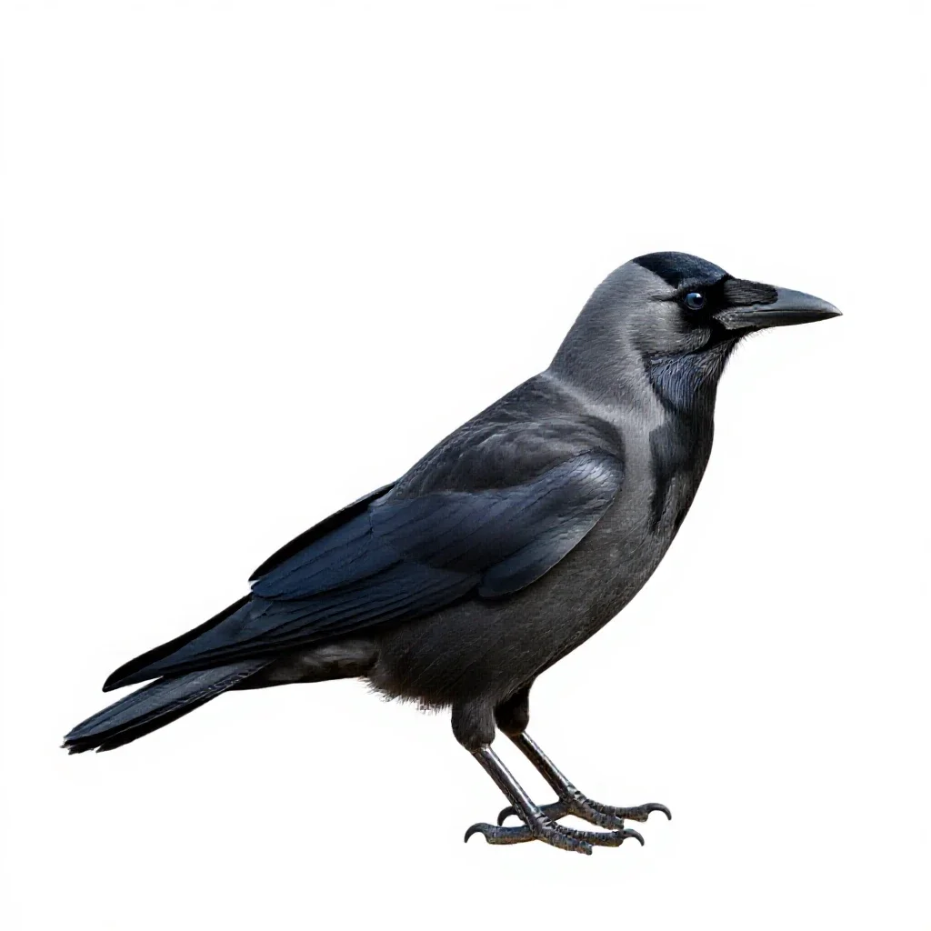 Jackdaw isolated on a white background