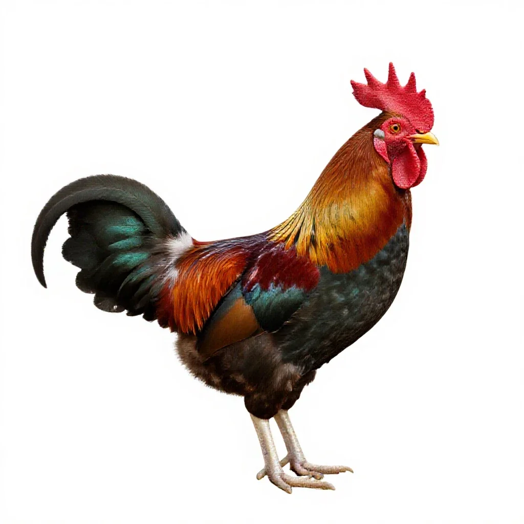 Jungle cock isolated on a white background